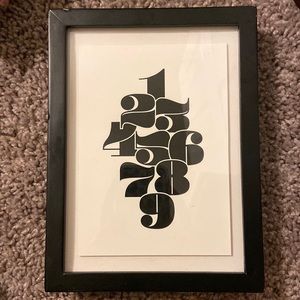 Framed Number printed Art